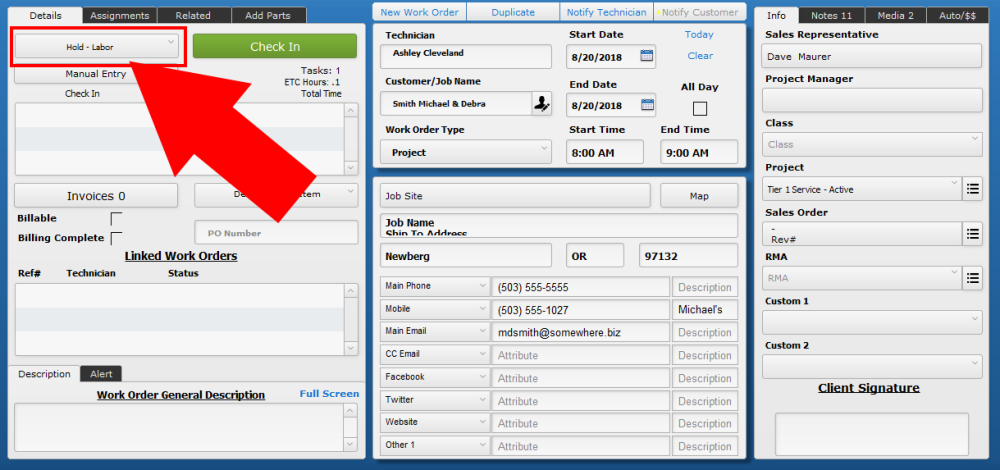 Pop Up List: Work Order Status Pop Up List: Work Order Status