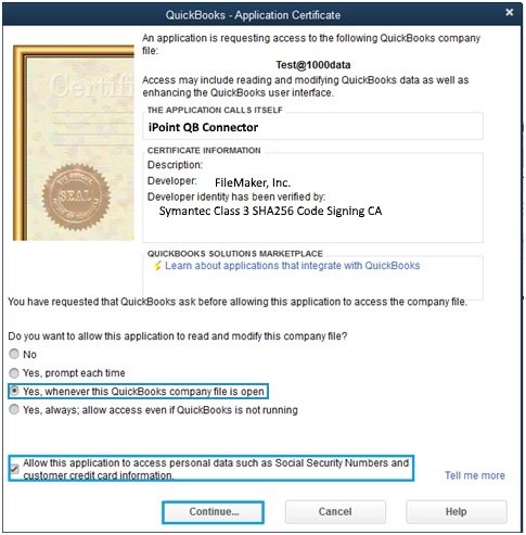 QuickBooks Security Certificate QuickBooks Security Certificate