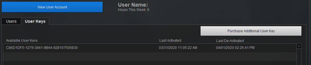 User Keys Tab User Keys Tab