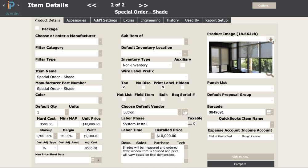 Special Order > Item Special Order > Item