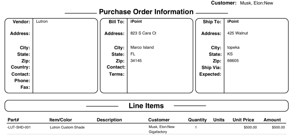 Special Order - PO Special Order - PO