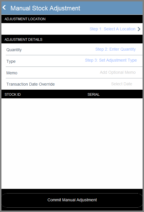 Stock Options: Manual Adjustment Stock Options: Manual Adjustment