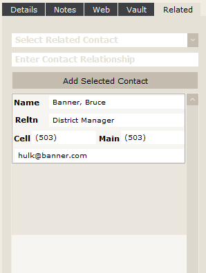 Vendors Related tab Vendors Related tab