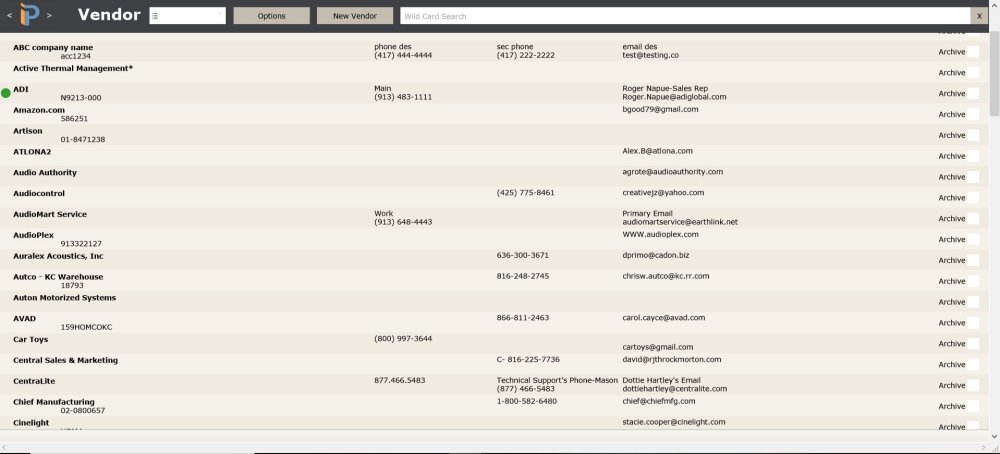 The Vendors List The Vendors List
