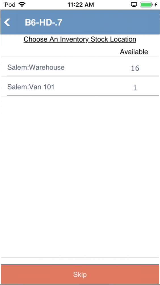 Choose Inventory Stock Location Choose Inventory Stock Location