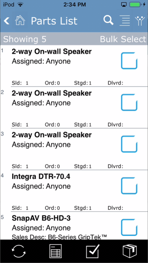 Mobile Work Order Parts List Mobile Work Order Parts List