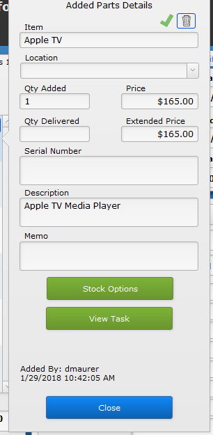 Added Parts details Added Parts details