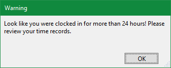 Work Order: Clock Out Warning Work Order: Clock Out Warning