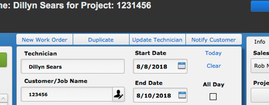 Work Order Customer Notification