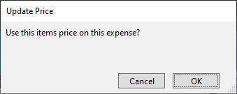 Item Expense Price confirmation Item Expense Price confirmation