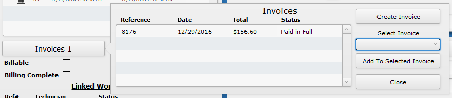 Invoices PopOver invoices PopOver