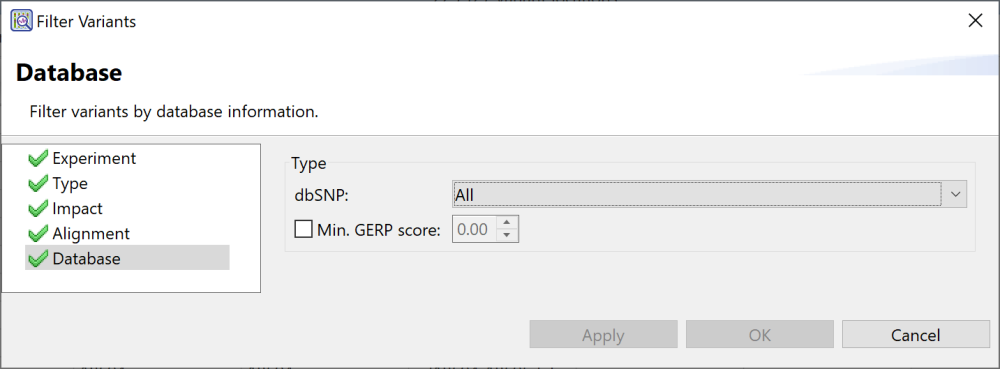 Filter by database - User Guide to GenVision Pro - 18.1