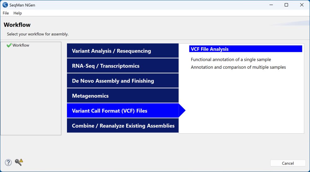 Variant Call Format (VCF) files workflows - User Guide to SeqMan NGen ...