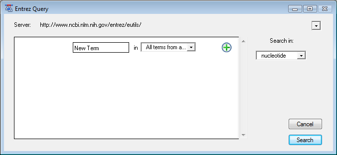 Open an Entrez database file using a text search - User Guide to 