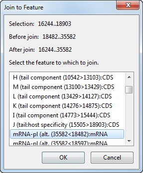 Join feature segments - User Guide to SeqBuilder Pro - 17.3