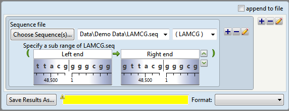 Part A: Defining a sub-range of a sequence - User Guide to SeqNinja - 17.3