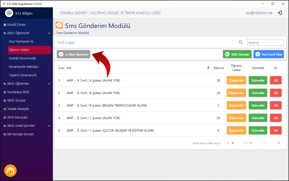 A.2.2) k12 Veri Okuma / Giriş k12MOS Kullanım kılavuzu k12mos