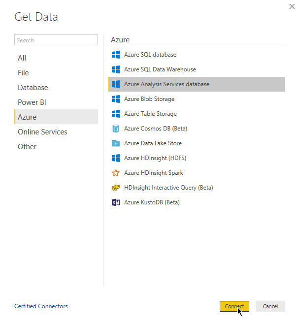 Data From Azure AnalysisDB