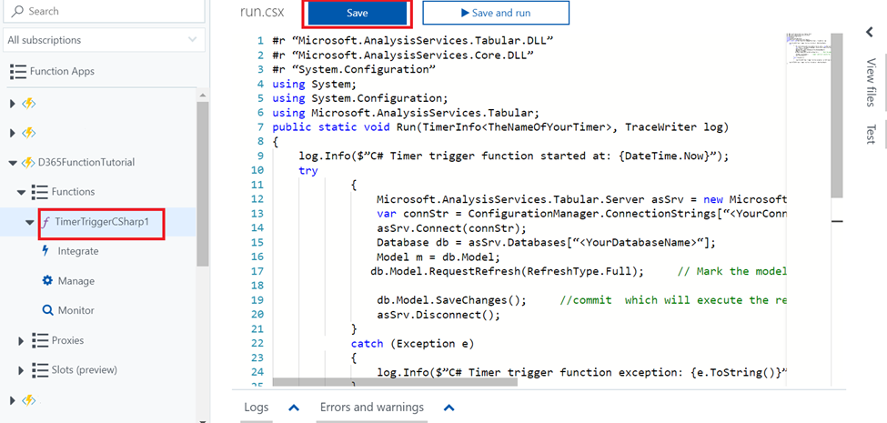 Full Tabular Model Refresh