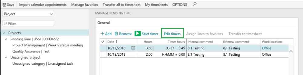 Manage Pending Time Edit Timer