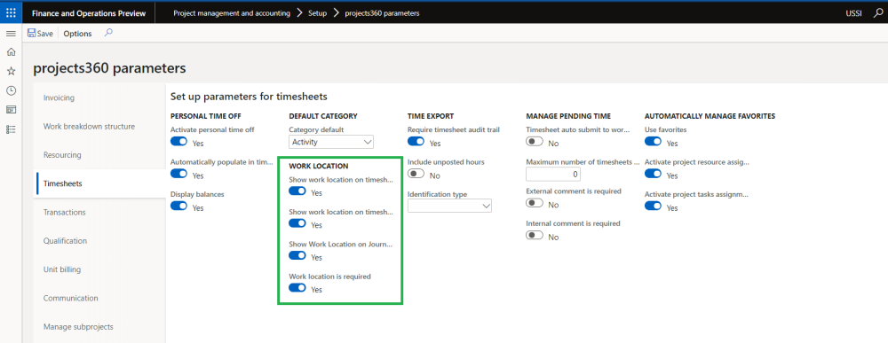 Parameter - Work Location