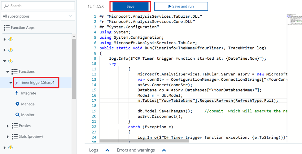 Partial Tabular Model Refresh