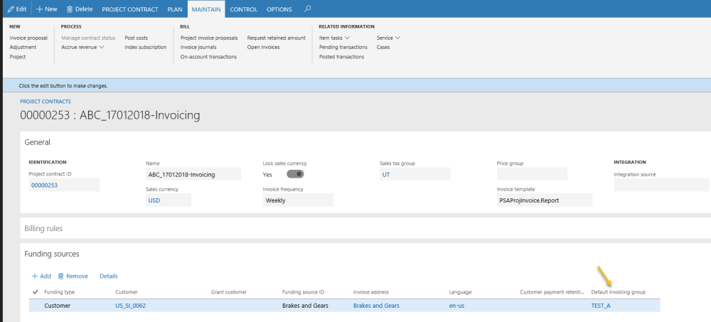 Project Invoice Format