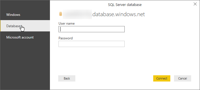 SQL Server Database Credentials