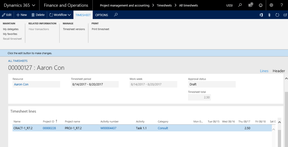 Review Timesheets - projects360 Features Manual - v10.0.12/13