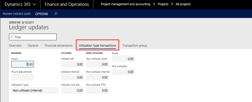 Utilization Type Transactions