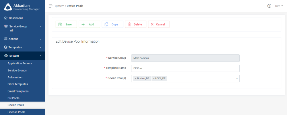 Device Pools - Akkadian Provisioning Manager Administration Guide - 5.0