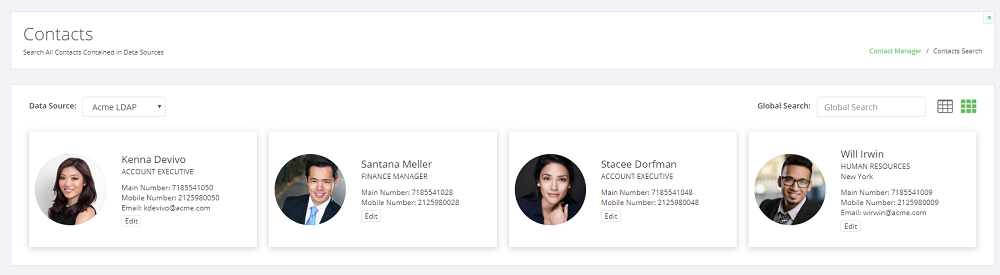 Contacts Display