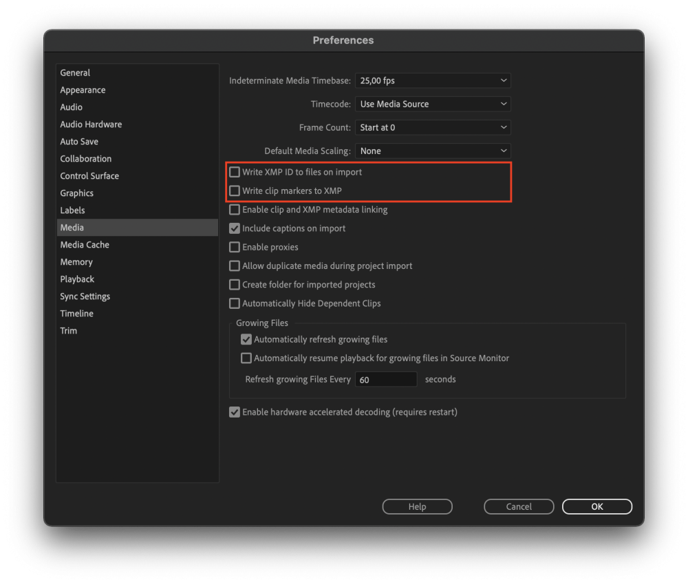 Adobe Premiere Pro Cc Recommended Settings For Xmp Metadata