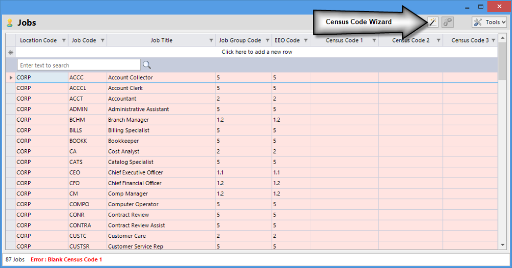 Census Code Wizard Census Code Wizard