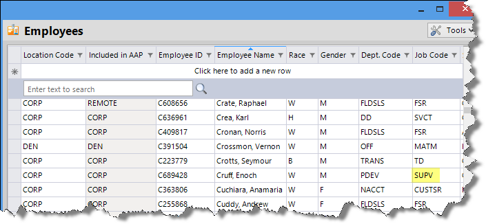 Enoch in Employee table