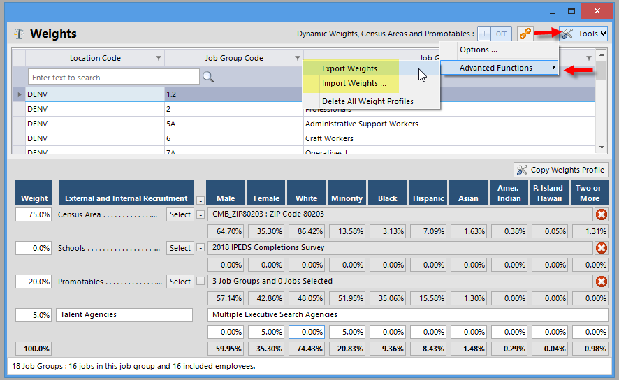 Export or Import Weights