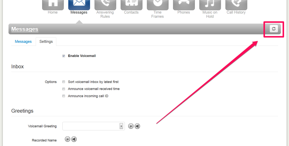 Change voicemail greeting Support Center Voice Portal