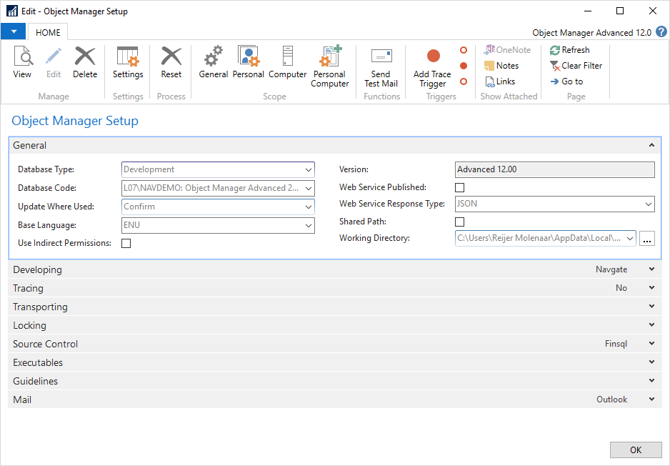 Object Manager Setup