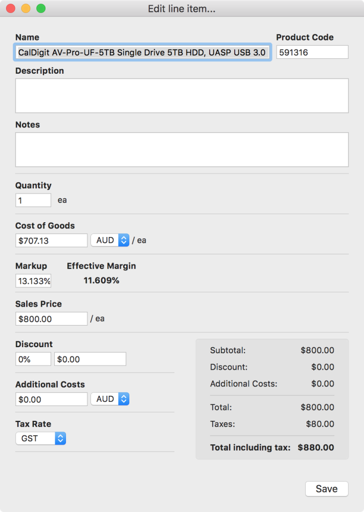 Daylite Sales Assistant Line Item Editor Daylite Sales Assistant Line Item Editor