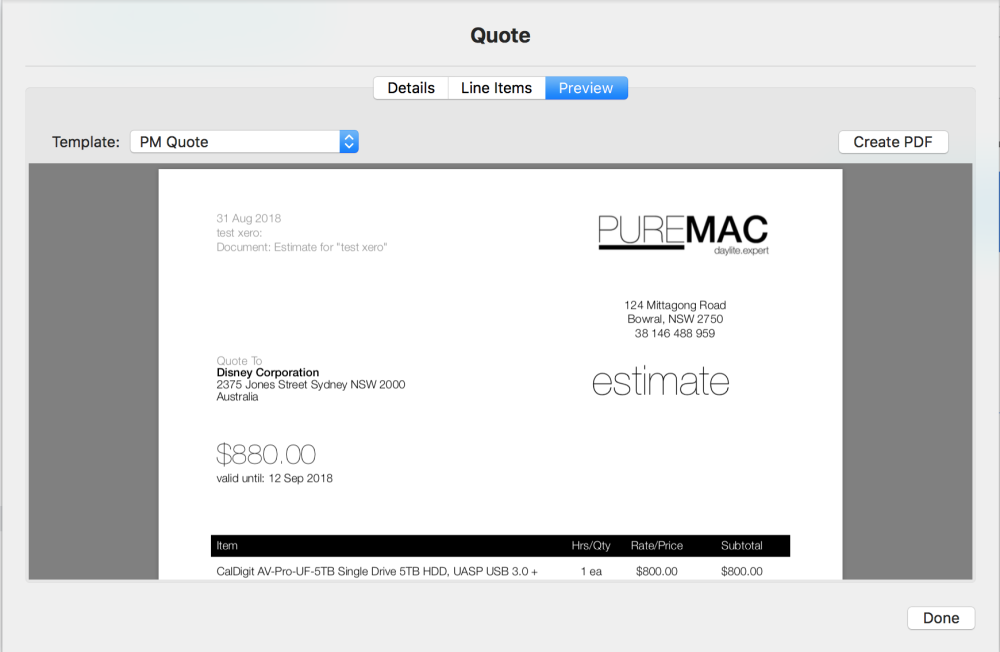 PDF Creation PDF Creation in Daylite Sales Assistant