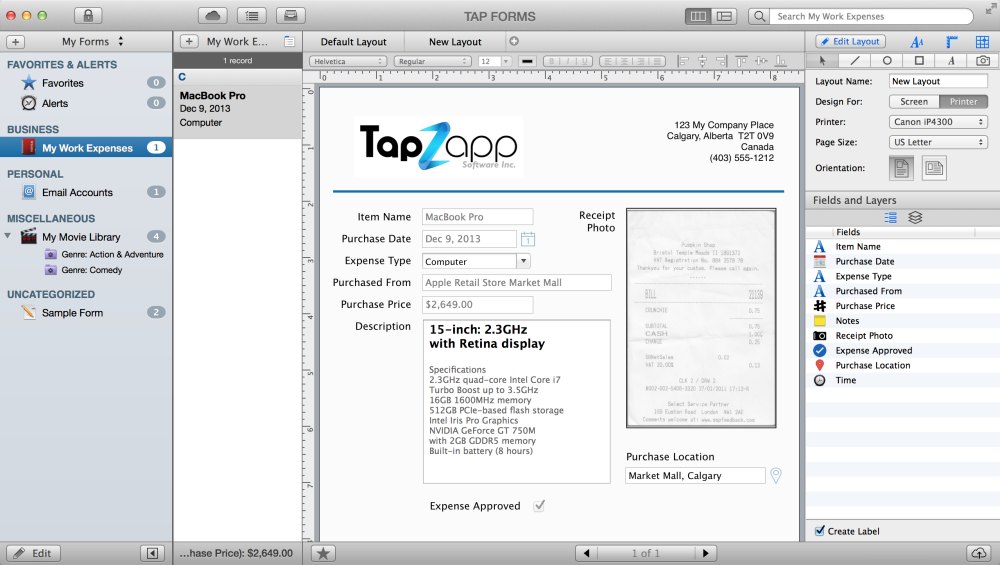 pattern tap forms