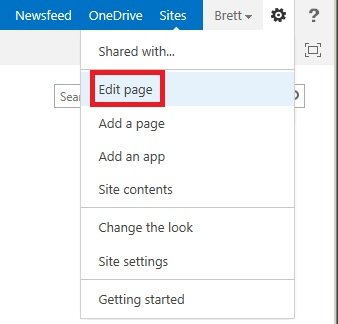 Cick Settings, and then click Edit page Cick Settings, and then click Edit page