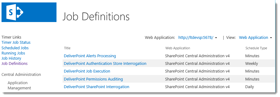 DeliverPoint Timer Jobs DeliverPoint Timer Jobs