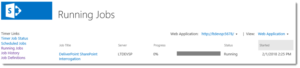 Running Jobs SharePoint Interrogation Running Jobs SharePoint Interrogation