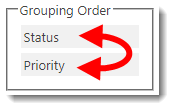 LCWP Column Grouping Order Drag Columns Up or Down to Modify the Grouping Order