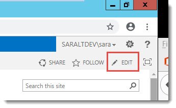 Click to edit SharePoint page Click to edit SharePoint page