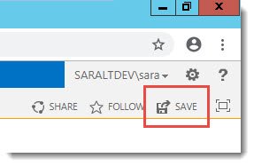 Click to save the SharePoint page Click to save the SharePoint page