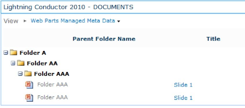 Configure Display Provider step - Miscellaneous section Group by Folder