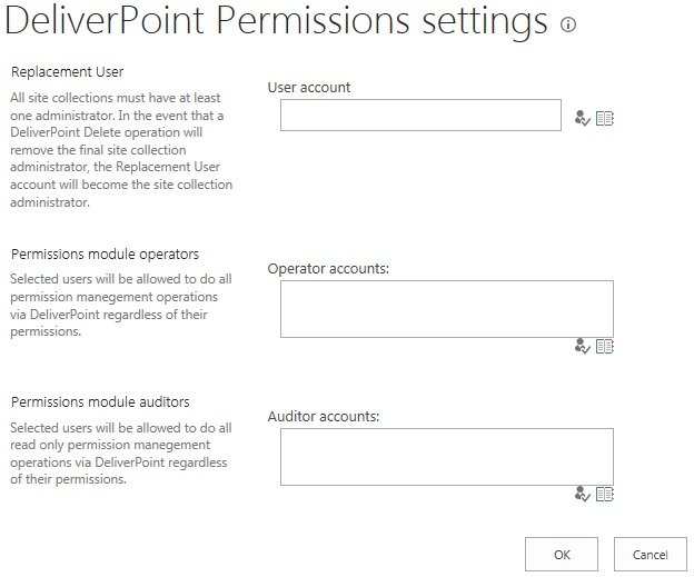 DeliverPoint Configuration Permissions Settings DeliverPoint Configuration Permissions Settings