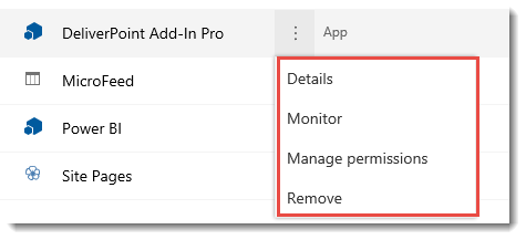DeliverPoint Add-In Site Contents Callout Options DeliverPoint Add-In Site Contents Callout Options
